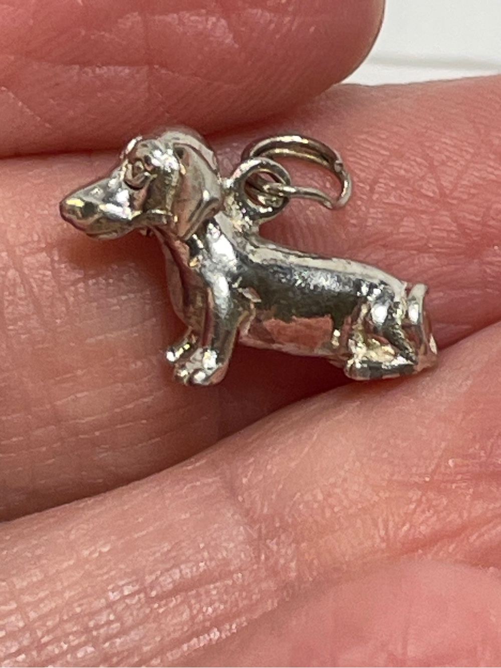 ✨ Genuine Sterling Silver Solid 925 Dachshund Sausage Dog Pendant Charm ✨